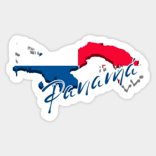 Panama map, Panama flag Sticker